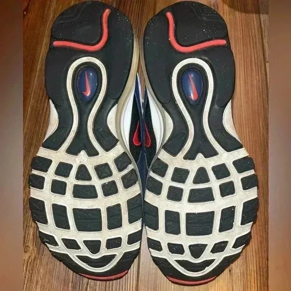Nike Air Max 97 Midnight Navy Habanero Red 921522-402 size 5 Y= Women’s 6.5 - Picture 8 of 10